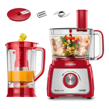 Multiprocessador Turbo Chef 5 em 1 Mondial 1000W MPN-01-R — Eletros de cozinha