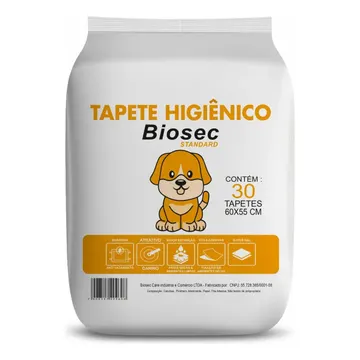 Tapete Higiênico para Cachorro 30 Unidades 60x55cm com Gel Absorvente Fralda Manta Pet Cão Com Fitas Adesivas Anti Odor Atrativo Canino — Cães