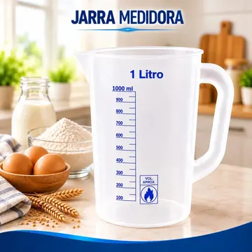 Copo Medidor 1 Litro Jarra Com Alça Plástico Graduado Dosador Jarras para Medir óleo Jarra Funil Jarra Medidora 1 litro para Microondas Mariazinha — Utensílios úteis