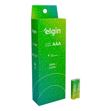 Kit 24 Pilhas Baterias AAA Elgin Palito Alcalina
