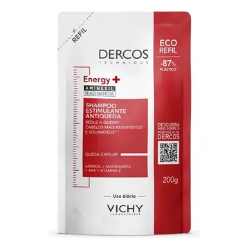 Shampoo Antiqueda Estimulante com Aminexil, Dercos Energy+ Vichy, 200g — Cuidados com o Cabelo