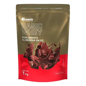Proteína Growth Supplements Basic Whey em pó sabor Chocolate x 1kg — Suplementos Alimentares