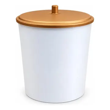 Lixeira 5 Litros Cozinha Escritório Banheiro Tampa Plástico Dourado-escuro