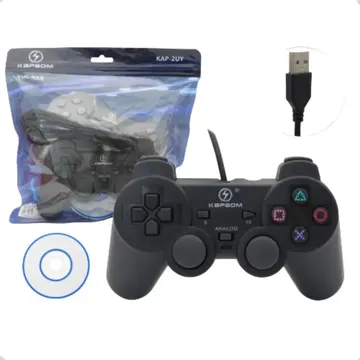 Controle Gamer Joystick Pc-usb Computador Notebook C/ Fio Preto — Controles para PC e celular
