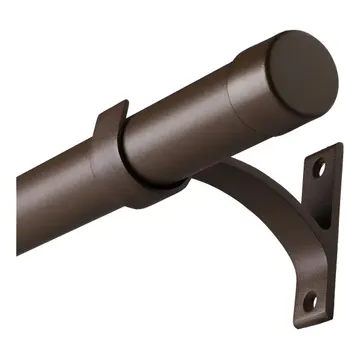 Kit Varão Cortina Completo 2,5m 28mm Alumínio Marrom — Enfeites e Decoração da Casa