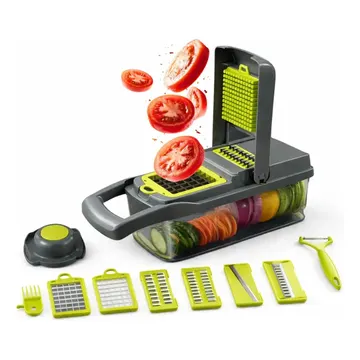 Eps-403 Cortador Fatiador E Ralador De Vegetais Multifuncional 16 Pçs Legumes E Frutas Lâmina Inox — Cozinha