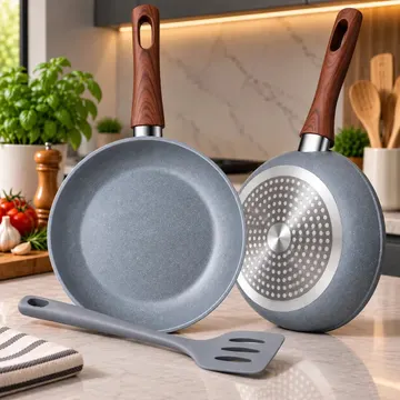 Frigideira Antiaderente Cerâmica de 24cm com Espátula De Silicone para Indução e Fogão a Gás Elétrico