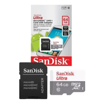 Cartão de memória SanDisk Ultra com adaptador SD 64GB - Modelo SDSQUNS-064G — Acessórios para Celulares