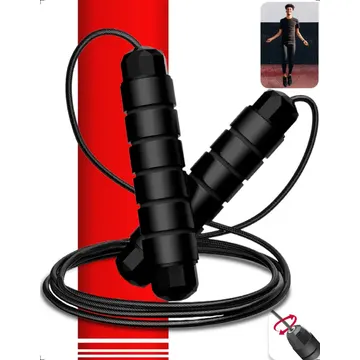Corda de Pular Speed Rope 3M Profissional Academia Fit com Rolamento Duplo Cabo de Aço e Pegadores Emborrachados Ajustável — Fitness e Musculação