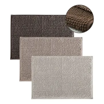 Kit 3 Tapetes De Banheiro Microfibra Bolinha Antiderrepante Cor Sortido — Banheiros
