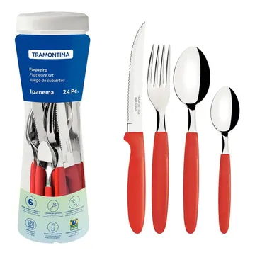 Tramontina Ipanema Vermelho 24 Peças — Utensílios úteis