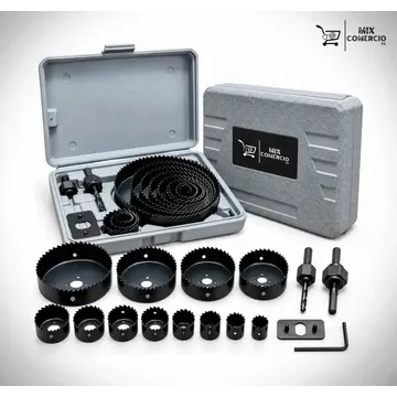 Jogo Serra Copo 16 Peças 19mm A 127mm Para Madeira Gesso Pvc Mdf Compensado Kit Completo Para Furadeira Conjunto De Serras Para Perfuração E Corte Circular Em O — Acessórios para Ferramentas