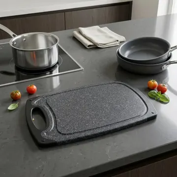 Tábua de Corte Antiderrapante de Polipropileno Preta 30 x 20" para Carne e Legumes CHEF D — Utensílios úteis