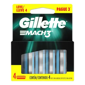 Gillette Mach3 carga para lâmina de barbear 4 un