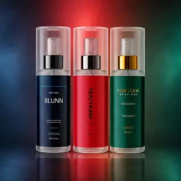 Kit 3 Body Splash Masculino Vibration + Blunn + Infalível Fero By Primacial Body Man — Perfumes