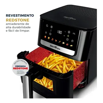 Air Fryer Britânia 6,5L 1700W 8 Funções Painel Digital Redstone BAF65A — Eletros de cozinha