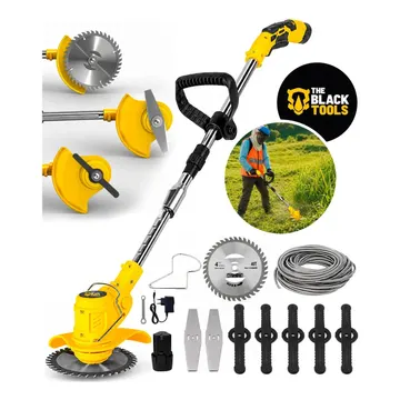 Roçadeira Aparador Grama A Bateria Recarregável 460w Profissional Com Acessórios Tcg12b The Black Tools — Ferramentas para Jardim