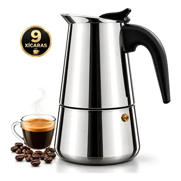 Cafeteira Italiana de Aço Inoxidável 450 mL para 9 Xícaras