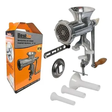 Moedor de Carne Manual Bestfer N10 Industrial com Acessórios — Moedores de carne