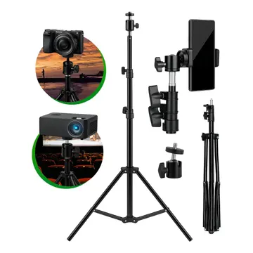 Tripé Profissional Para Celular E Câmera Pedestal 2,1m Suporte Horizontal E Vertical — Acessórios para Câmeras