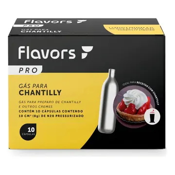 Capsulas De Gás Sifão Chantilly N2O 10 Unidades Flavors