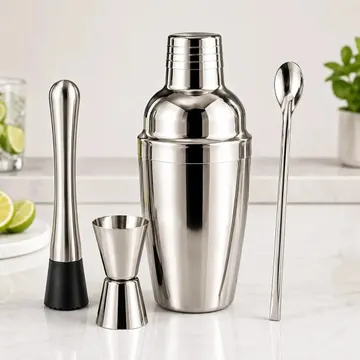 Kit Bartender Profissional 4 Peças Inox Coqueteleira Drinks — Cozinha