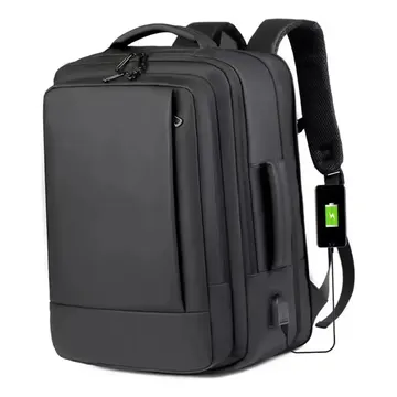Mochila jiesipote-9242 À Prova D'água Reforçada Expansível Cor Preto — Malas e Bolsas