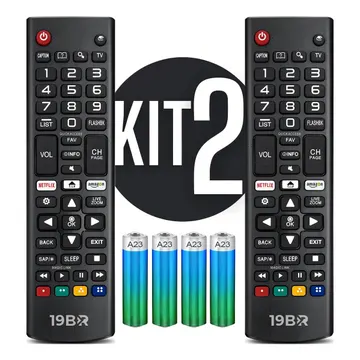 Kit 2 Controle Remoto Para Tv LG Smart + 4 Pilhas Com Teclas Netflix E Prime Video — Controles Remotos