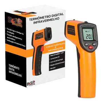 Termometro Culinario Laboratorio Cozinha Laser Infravermelho Nobrand Digital cor Laranja com detalhes em preto MARCA Blackone — Utensílios úteis