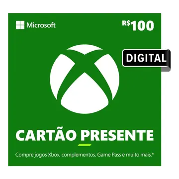 Xbox Cartão Presente R$ 100 Gift card (Digital) — Acessórios para PC Gaming