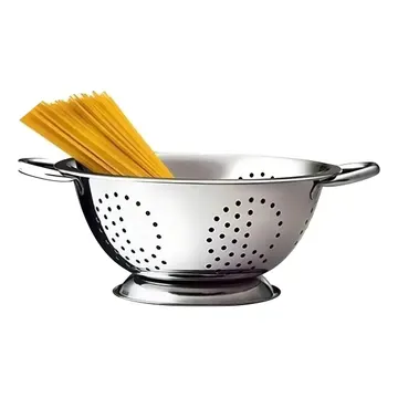 Escorredor De Macarrão Massa Aço Inox Utensílios De Cozinha — Utensílios úteis
