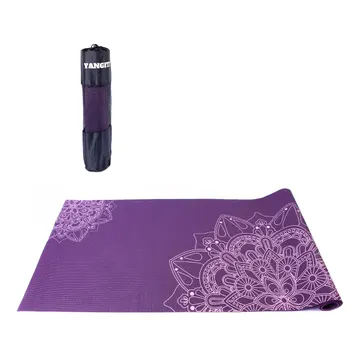 Tapete Yoga Mat Pilates Pvc Ecológico 5mm Mandala Yangfit Violeta — Fitness e Musculação