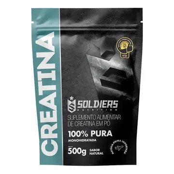 Creatina 500g Suplemento Monohidratada em pó 100% Pura - Soldiers Nutrition — Suplementos e Shakers