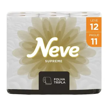 Papel Higiênico Supreme Folha Tripla Com 12 Rolos Neve