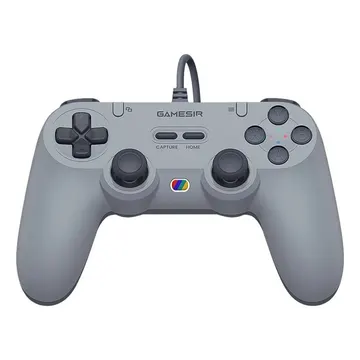 Controle Gamesir Tegenaria T3 Lite Com Fio Para Pc Switch Android Ios Steam Celular Hall Effect Usb Design Ergonômico Cinza — Controles para PC e celular