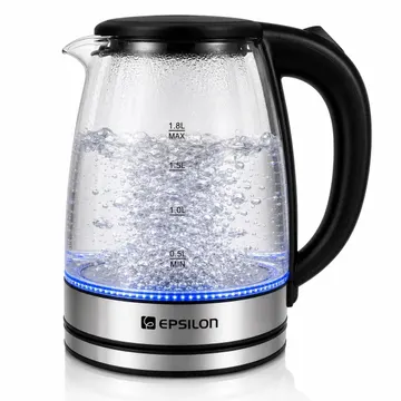 Chaleira eletrica vidro Epsilon Eps-2906 esquentar agua leite 1,8L jarra — Eletros de cozinha