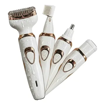 Depilador Elétrico Feminino 4 Em 1 Pelos Íntimos Axila Nariz Branco