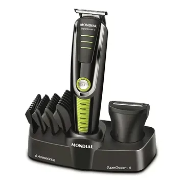 Máquina De Cortar Cabelo 6 Em 1 Barba Pelo Corpo Body Groom Cor Preto