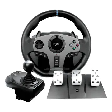 Volante Gamer PXN PXN-V9-GEN2r Cor Preto — Volantes e pedais