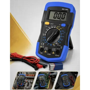 Multímetro Digital Profissional Lcd Iluminado Portátil Multifunções Ac Dc Bip Com Bateria — Medições e Instrumentação