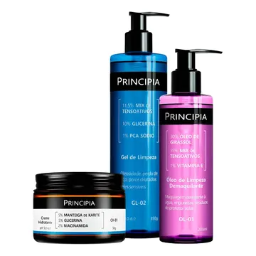 Principia Kit Limpeza E Hidratação Ch-01 + Ol-01 + Gl-02 Todo Tipo De Pele Dia/noite — Cuidados com a Pele