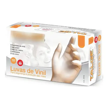 Luvas Descartáveis Vinil sem pó Hipoalergênicas Talge M 100 Unidades Transparente — Equipamento Médico