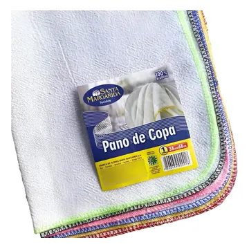 Pano De Pratos Santa Margarida Do Algodão Em Cor Branco E Design Lisa 68cm X 38cm — Têxteis de Casa e Decoração