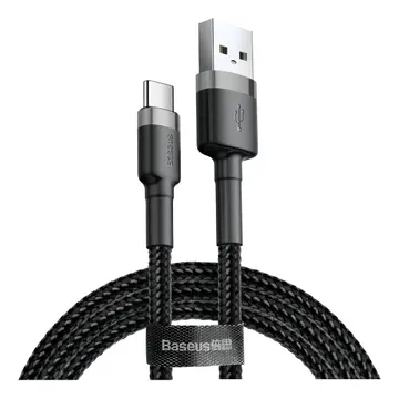 Cabo Rápido Usb Para Tipo- C Baseus Cafule Nylon 3a 1 Metro Cor Preto — Acessórios para Celulares