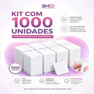 Algodao Prensado Para Limpeza De Unhas 1000un BMED — Manicure e Pedicure