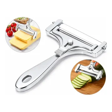 Fatiador Cortador Queijo E Frios Inox Portátil Fio Regulável Inox — Utensílios úteis