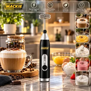 Mini Mixer Elétrico Portátil Misturador De Bebidas Café Leite Cappuccino Whey Protein Shake Ovos Espumador Batedor Fouet Inox Compacto Cozinha Drinks Mackie Fer — Cozinha