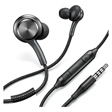Fone De Ouvido P2 Microfone E Controle Com Fio Nylon Reforçado Para Celular, Notebook, Pc E Smartphone Cor Preto — Acessórios para Celulares
