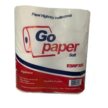 Papel Higiênico Gopaper Rolão Folha Simples 300m 8 Rolos — Cuidado da Casa e Lavanderia