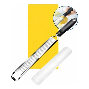 Ralador Zester Inox 2 Faces Profissional Para Queijo Parmesão Limão Gengibre Chocolate Noz Moscada E Coco Ralador Fino Raspador De Limão Especiarias Em Aço Inox — Utensílios úteis